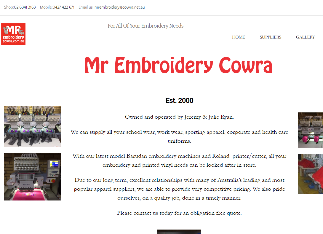Mr Embroidery Cowra